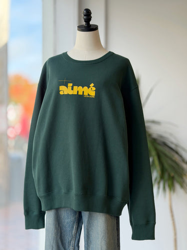 Aime Leon Dore Drafting Logo Crewneck Sweatshirt in Pine Grove, XLarge