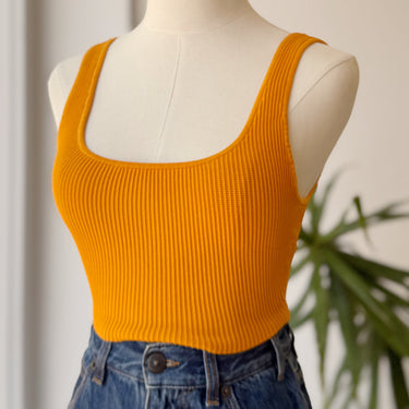 Babato Orange Rib Crop Tank, XSmall