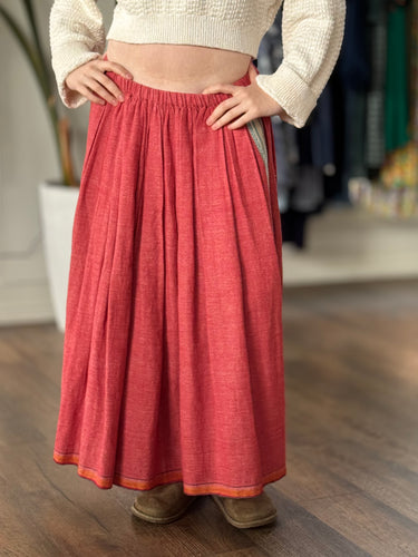 Injiri NWT Gathered Rasa Red Skirt, Small