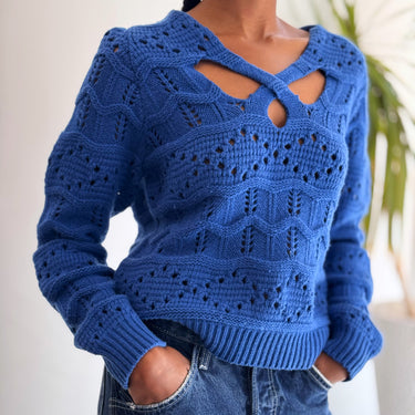 Sea New York Crochet Knit Sweater, Small