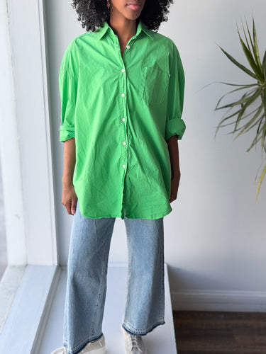 The Frankie Shop Bright Green Cotton Oversized Shirt, XS/S