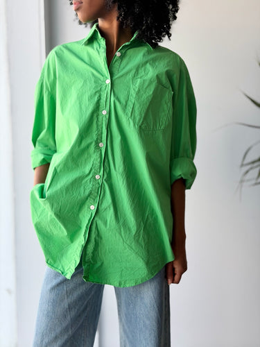 The Frankie Shop Bright Green Cotton Oversized Shirt, XS/S