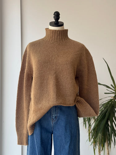 Jenni Kayne NWT Alpaca Mockneck Sweater in Camel, XSmall