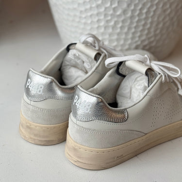 P448 NEW Bali Sneakers in White & Metallic, 42