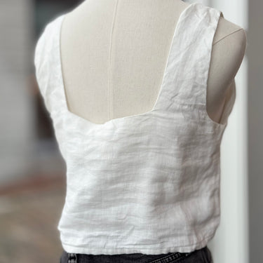 Free The Label Ivory Linen Top, Small