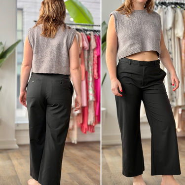 Hope Stockholm Black Wide Leg Work Pants, W's 42