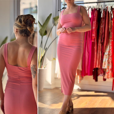 Reformation Donna Dress in Dusty Rose, NWT, Large