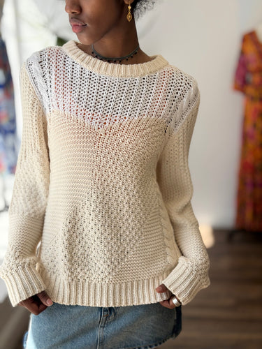 Christina Lehr Mix Knit Color Block Sweater, 1/Small