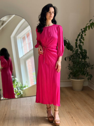 Farm Rio Hot Pink Knot Maxi Dress, Medium