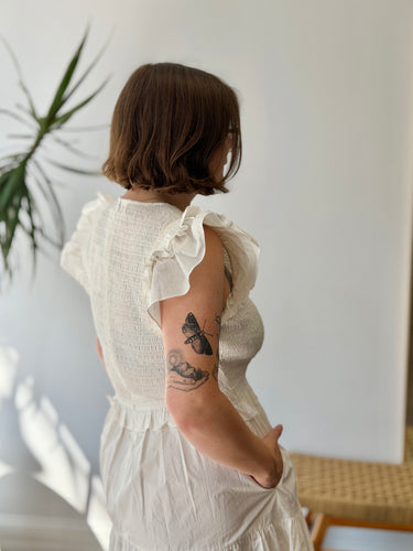 Sea NY NWT Flutter Smock Dress in White, 10