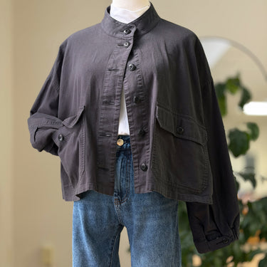 The Great Cotton Boxy Cropped Jacket, 3 (Large)