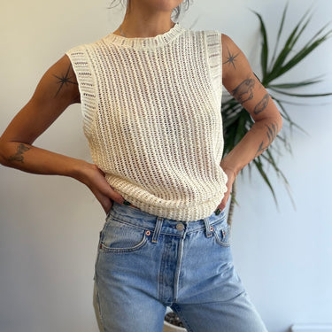 Rag & Bone Ivory Crew neck Knit Sleeveless Top , XSmall