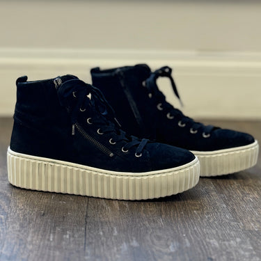 Gabor Black Platform High Rise Sneakers, 7