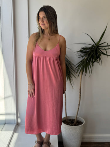 Wilfred Pink Satiny Midi Dress, Medium