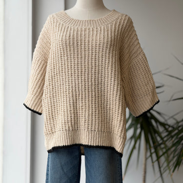 By Malene Birger Knit Scoop Neck Mid Sleeve Sweater, Medium