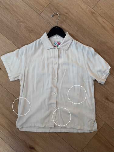 Jams World AS IS Ecru Button Up Top, XSmall