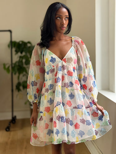 Staud Meadow Sheer Chiffon Dress, Small
