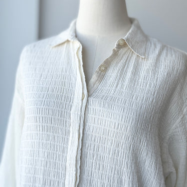 La Ligne Aria Cream Textured Button Up, XSmall