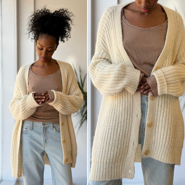 Jenni Kayne Cream Cocoon Cardigan, Small