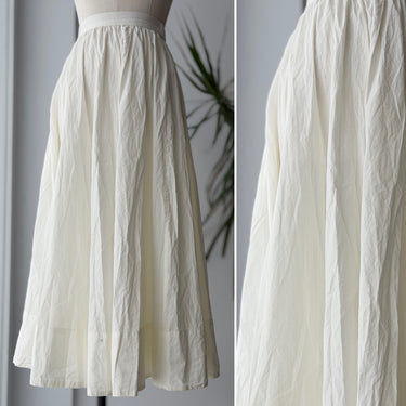 Free People Cream Cotton Midi Skirt, Medium