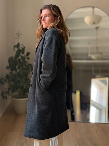 Amente Cocoon Sleeve Maxi Coat in Charcoal, M/L
