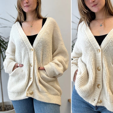 American Vintage East Cardigan in Ivory, S/M