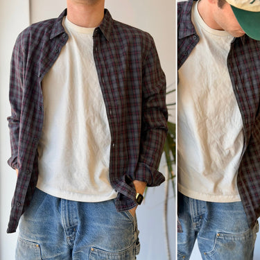 All Saints Grey & Red Plaid Shirt, Men's Medium