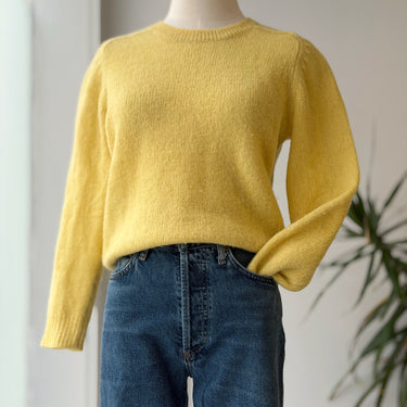 The Weathervane Vintage Butter Yellow Wool Sweater, XSmall