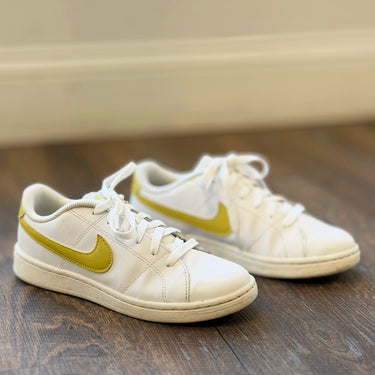 Nike Court Royale 2 Sneakers in White & Yellow, 6.5