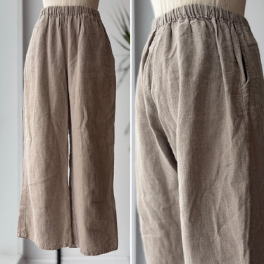 Flax Oat Linen Pull On Pants, Small