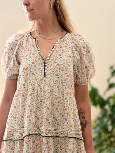 The Great Pastel Floral Whip Stitched Ravine Dress, 0/XSmall
