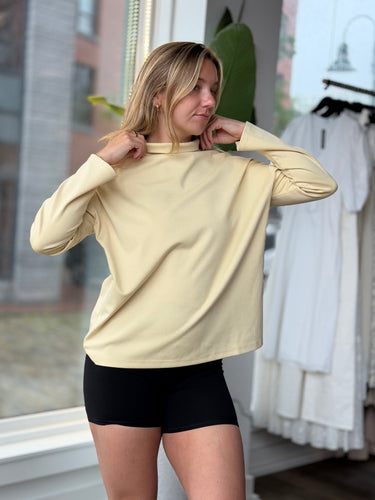 Emerson Fry Pale Yellow Zip Back Top, Medium