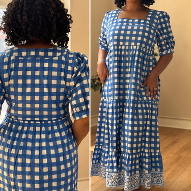 SZ NWT Divya Gingham Dress, Large