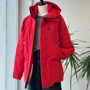 Askov Finlayson Red Puffer Parka Jacket, Small