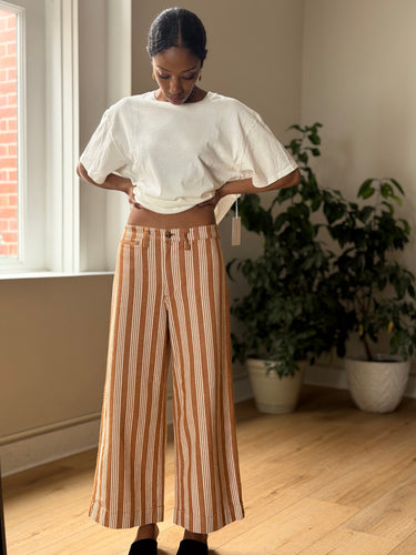 Madewell Emmet Wide Leg Crop Pants In Stripe, 25