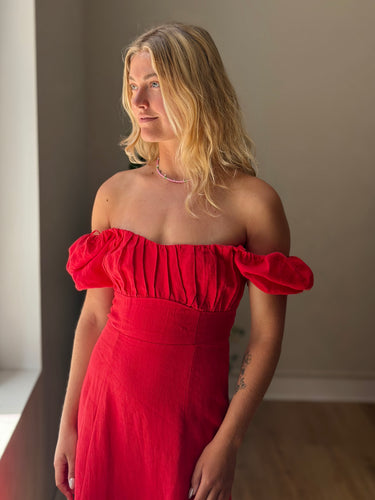 & Other Stories NWT Red Linen Dress, 6