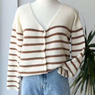 Sezane Barry Stripe Cardigan, XSmall