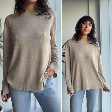 Jenni Kayne Oat Scoop Neck Sweater - tiny marks, Medium