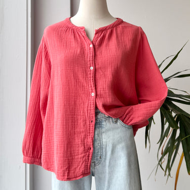 Xirena Salmon Gauzy Button Up, Medium