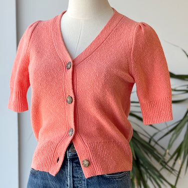 Madewell NWT Coral Short Sleeve Cardigan, XXSmall