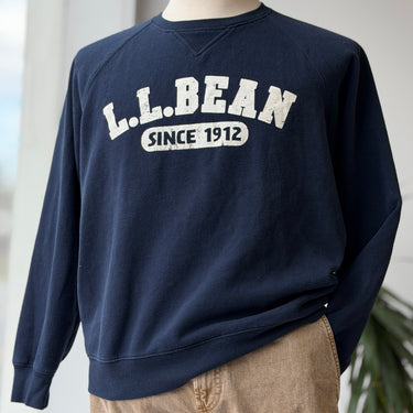 LL Bean Navy Graphic Sweatshirt, Men's Medium