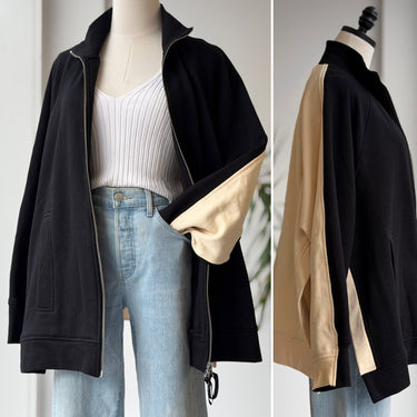 Roucha Color Block Zip Up Sweatshirt, XLarge