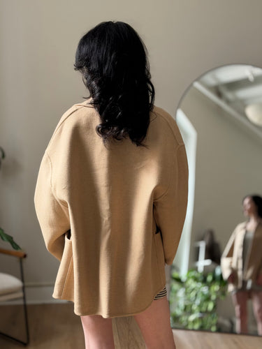 Closed Camel Wool Collared Jacket, Small