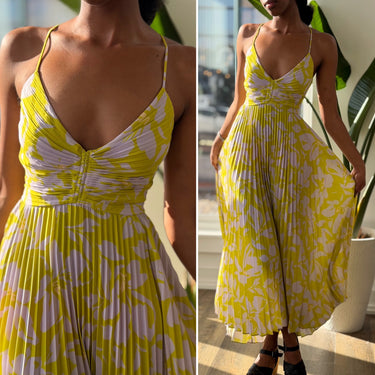 ASTR Blythe Pleated Maxi Dress, Small