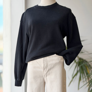 Everlane Black Crewneck Sweatshirt, XXS