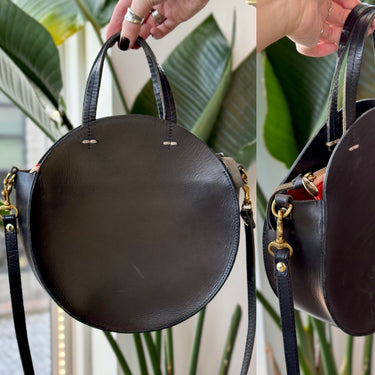 Clare V Round Black Leather Bag