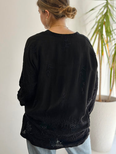 Johnny Was NWT Ellie Top in Black, Small