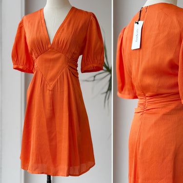 ba&sh NWT Wina Dress in Orange Retail $470, 2/Medium