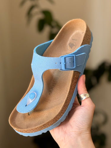 Birkenstock Gizeh Blue Vegan Sandals- as is , 36