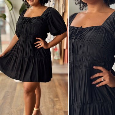 Ciao Lucia Black Flouncy Mini Dress, XLarge